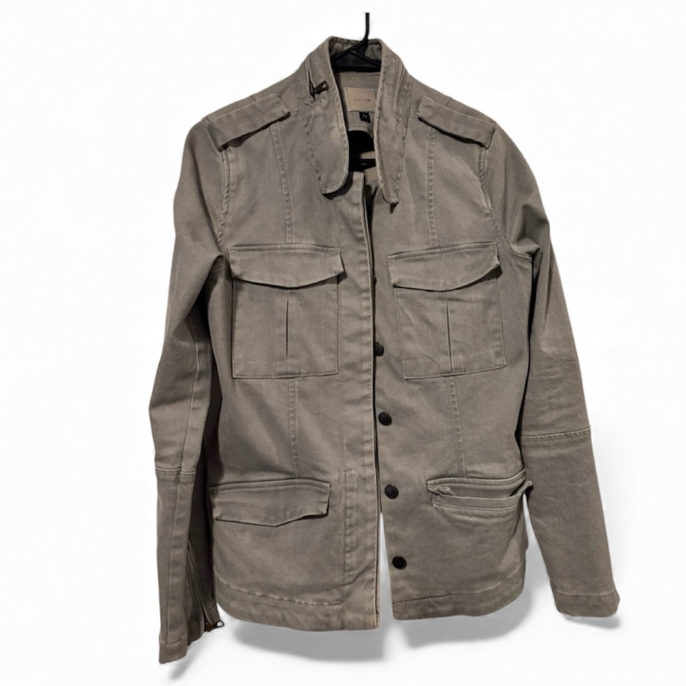 Joe’s jeans military utility grey jean jacket size medium